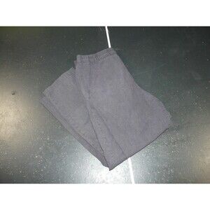 Uniqlo Blue Linen Pull On Chino Elastic Waist Straight Leg Pants Women's Small